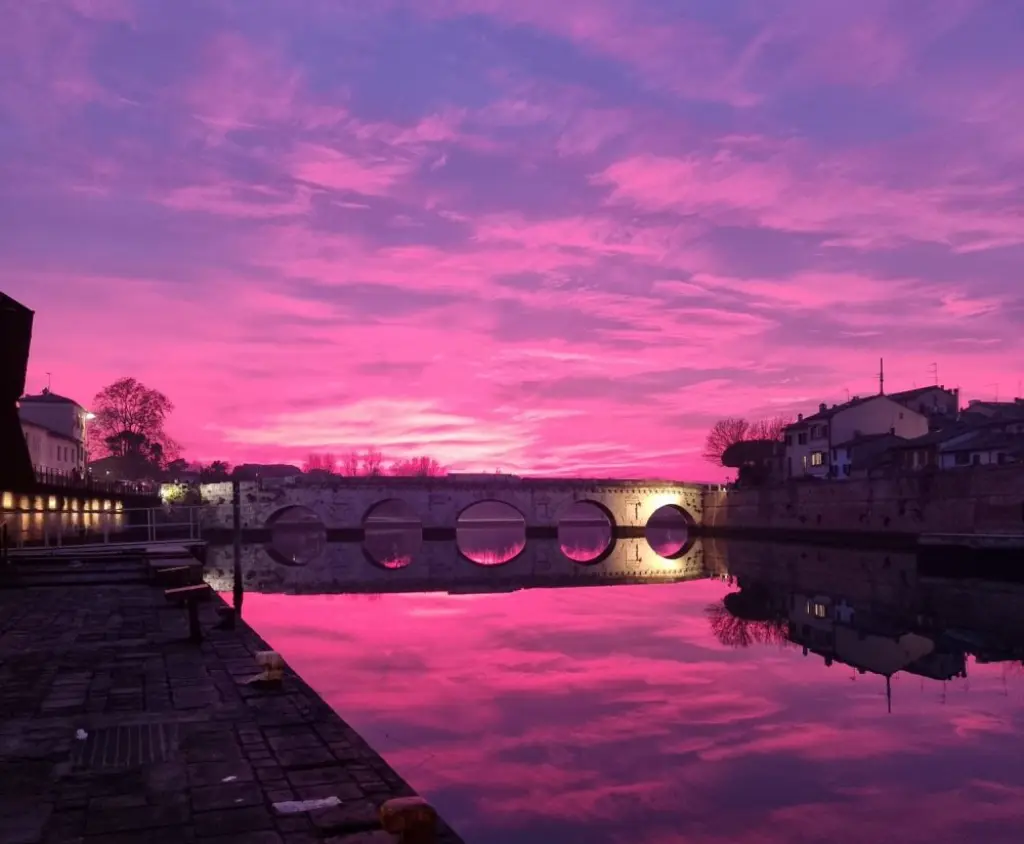 tramonto spettacolare sul ponte